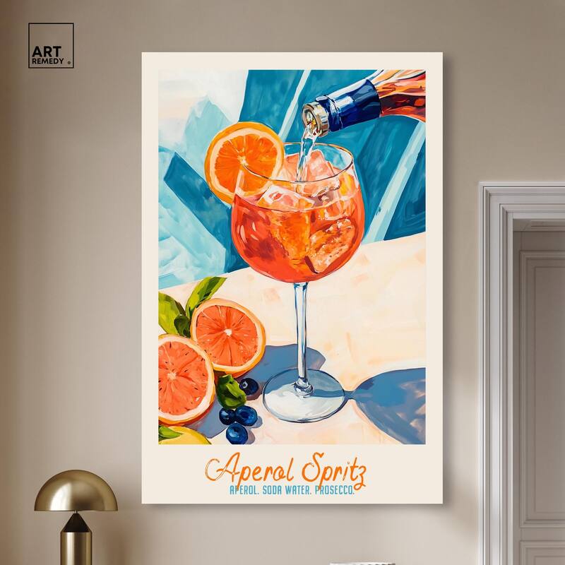 Aperol Spritz Recipe Poster Canvas by Art Remedy, Gallery Wrapped