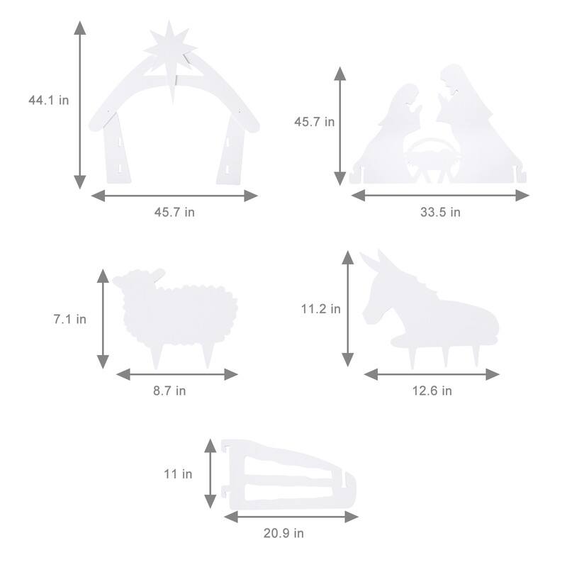 PVC Nativity Garden Jesus Decoration White