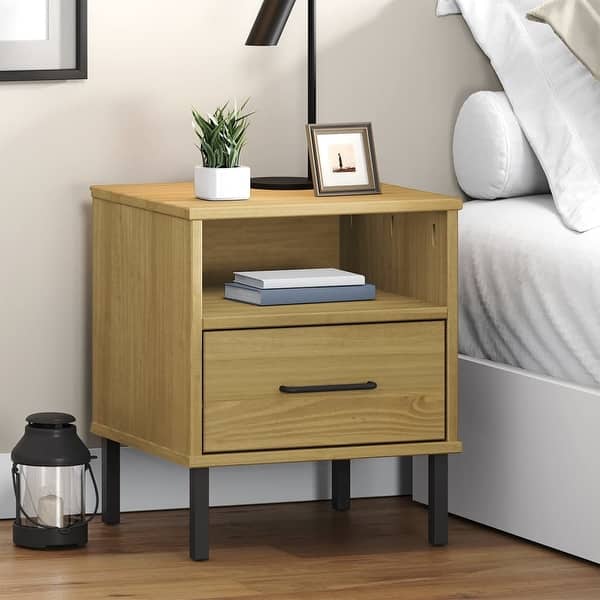 vidaXL Nightstand Bedroom Storage Bedside Table Solid Pine Wood