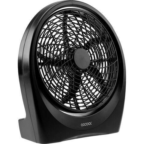 O2COOL Fan 10 inch Battery or Electric Operated Indoor/Outdoor Portable Fan W/ Ac Adapter, Tilts 90 Degrees - Black