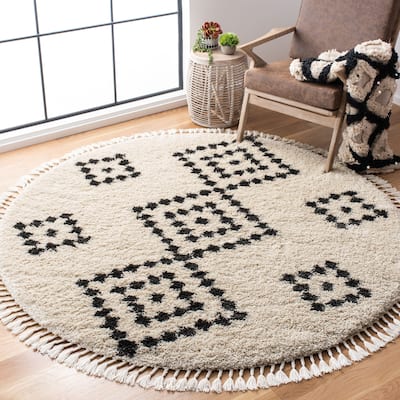 SAFAVIEH Moroccan Fringe Shag Besmira 2-inch Thick Rug