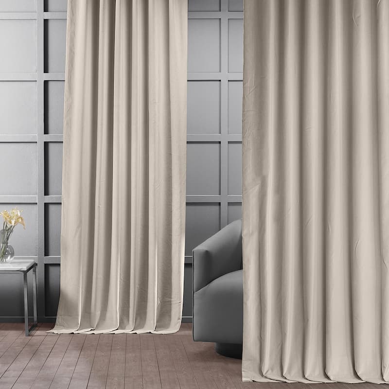Exclusive Fabrics Vintage Cotton Velvet Room Darkening Curtains - Luxurious Drapery in Timeless Elegance (1 Panel)