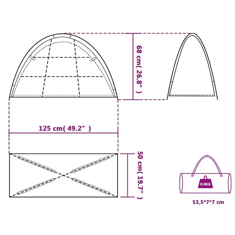 vidaXL Storage Tent 9 Compartments Green Waterproof - 49.2" x 19.7" x 26.8"
