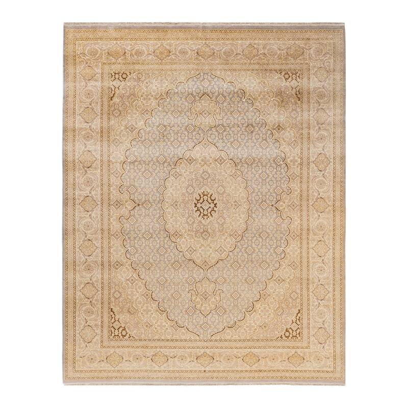 Overton Hand Knotted Wool Vintage Inspired Traditional Mogul Ivory Area Rug - 8 x 10