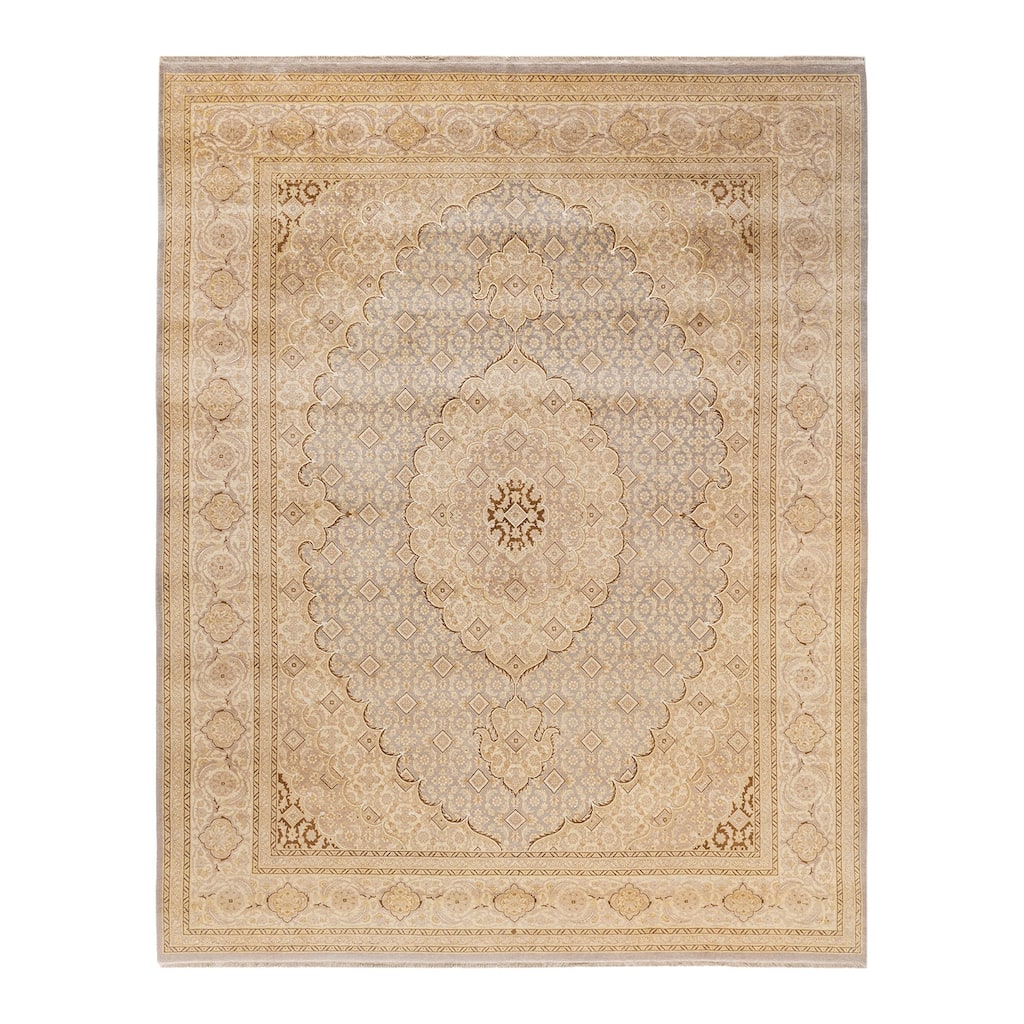 Overton Hand Knotted Wool Vintage Inspired Traditional Mogul Ivory Area Rug - 8 x 10