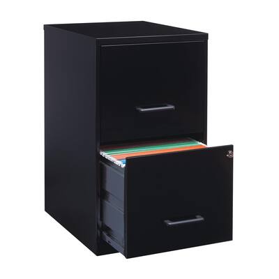 2-Drawer File Cabinet for Home Office, Mobile Filing Cabinet Printer Stand, Black