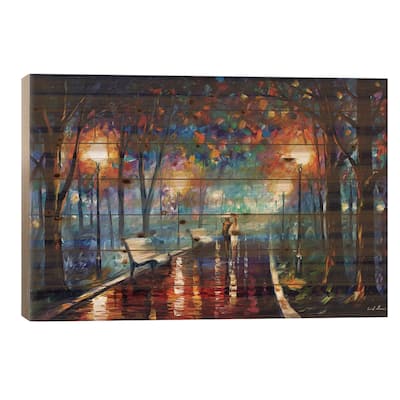 Misty Mood Print On Wood by Leonid Afremov - Multi-Color