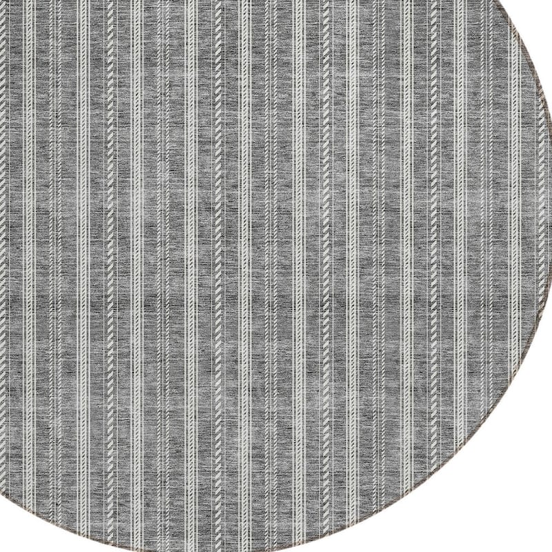 HomeRoots Striped Transitional Rectangle Outdoor Rug