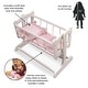 preview thumbnail 4 of 6, Badger Basket Heirloom Style Doll Cradle with Bedding - White/Pink - 23.75" x 14" x 17"