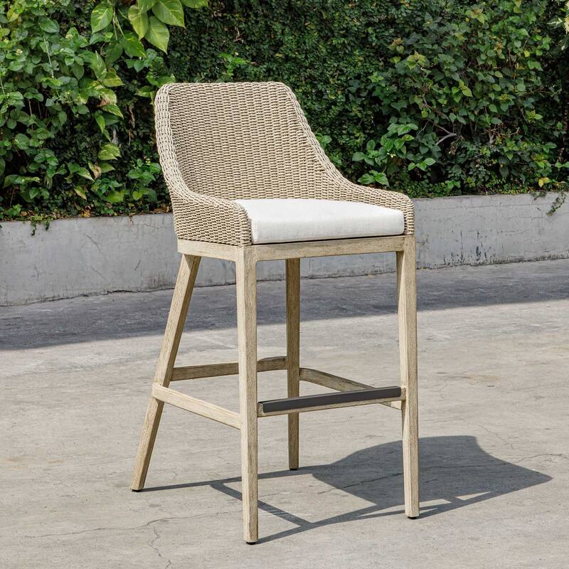 Uttermost Paloma Outdoor Wicker Bar Stool - 24.40" W x 21.20" H x 44.70" D