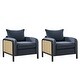 preview thumbnail 5 of 13, Abeline 32.75"W Coastal-Style Upholstered Armchair with Solid Wood Legs and Cushions Set of 2 by HULALA HOME