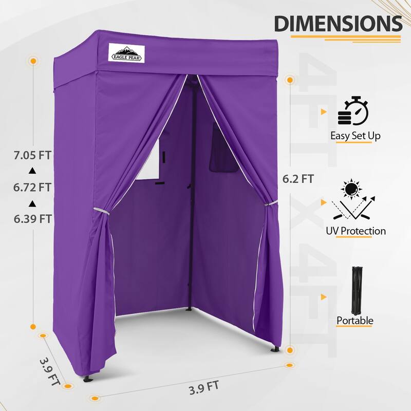 EAGLE PEAK Flex Compact 4x4 Pop-up Canopy Changing Room, Portable Privacy Dressing Room