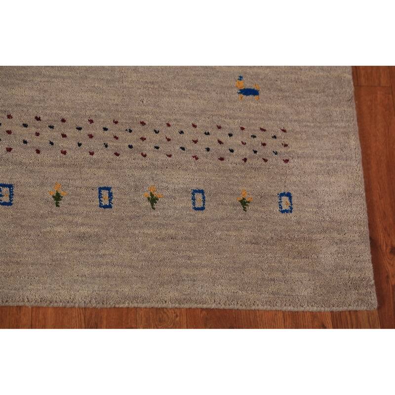 Gabbeh Oriental Area Rug Handmade Multi-Color Wool Carpet - 4'9" x 6'6"