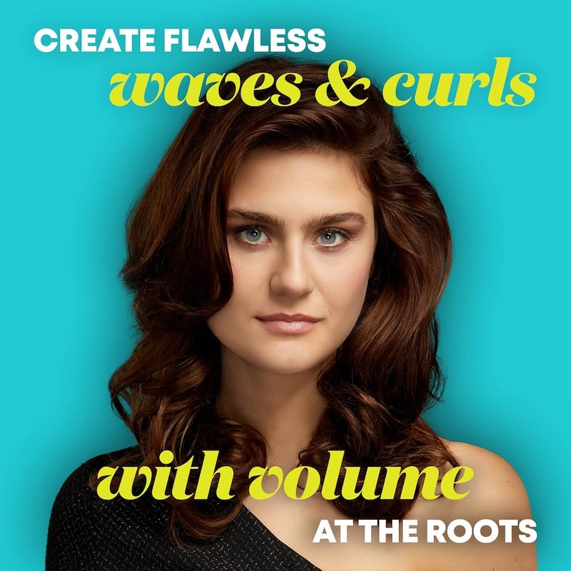 Revamp Progloss Volume & Wave Ceramic Heated Curling Iron Brush, 1.25" Bristles, Ceramic Barrel, Auto-Off & 9' Swivel Cord