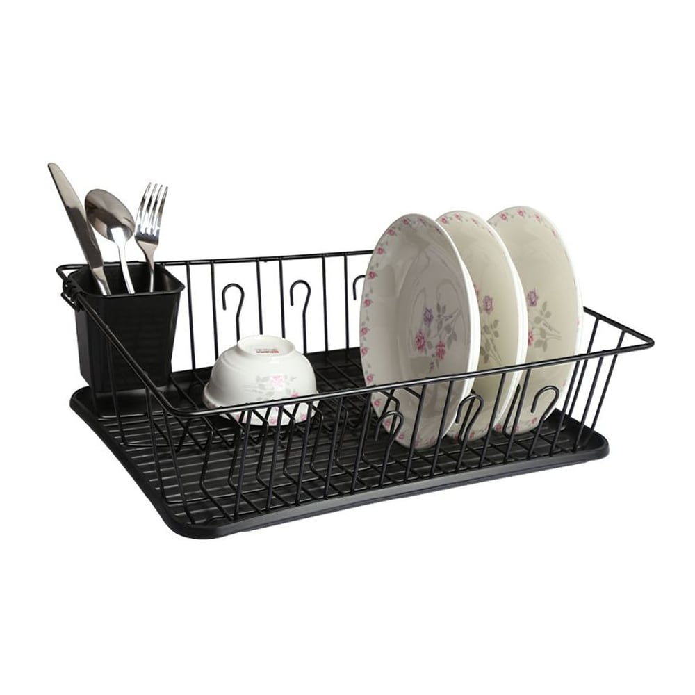 Dish Drying Rack, Expandable Dish Racks For Kitchen Counter,  Multifunctional Extra Large Dish Strainers With Cutlery & Cup Holders,  Extendable Anti-rust Dish Drainers With Drainboard, Kitchen Supplies - Temu