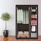 Portable Clothes Rack Closet with Cover and Hanging Rod - 110*45*175CM 6-Lattices - Brown