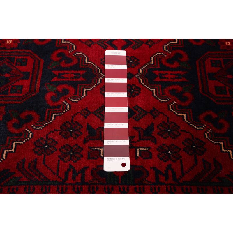 ECARPETGALLERY Hand-knotted Finest Khal Mohammadi Red Wool Rug - 2'9 x 10'0