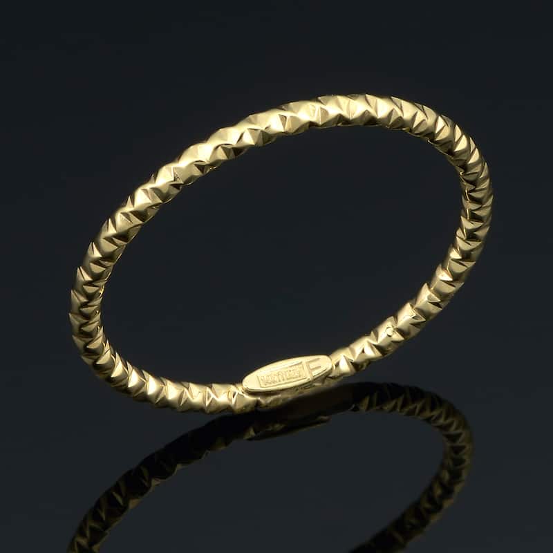 14k Yellow White or Rose Gold 1.5 millimeter Diamond-cut Stackable Ring - Yellow - 6