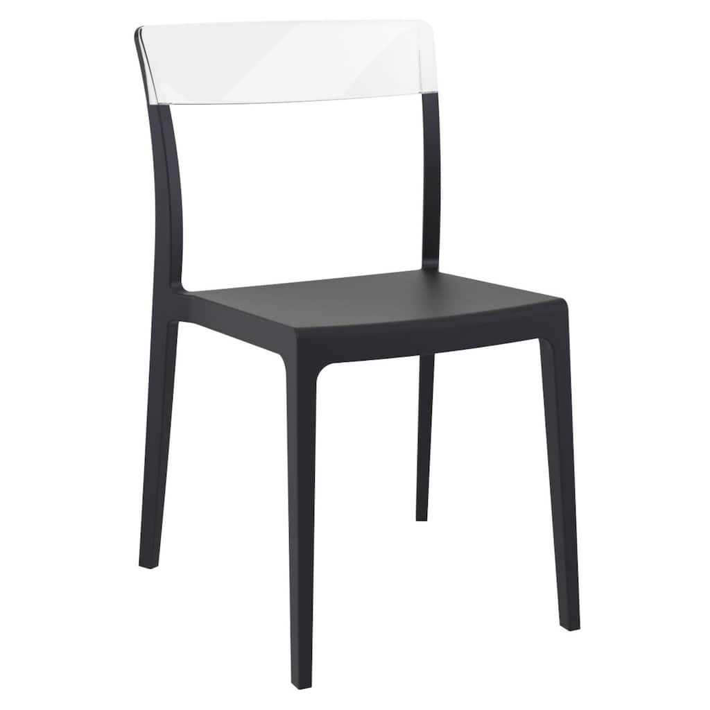 33" Black Refined Patio Dining Chair