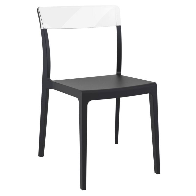 33" Black Refined Patio Dining Chair