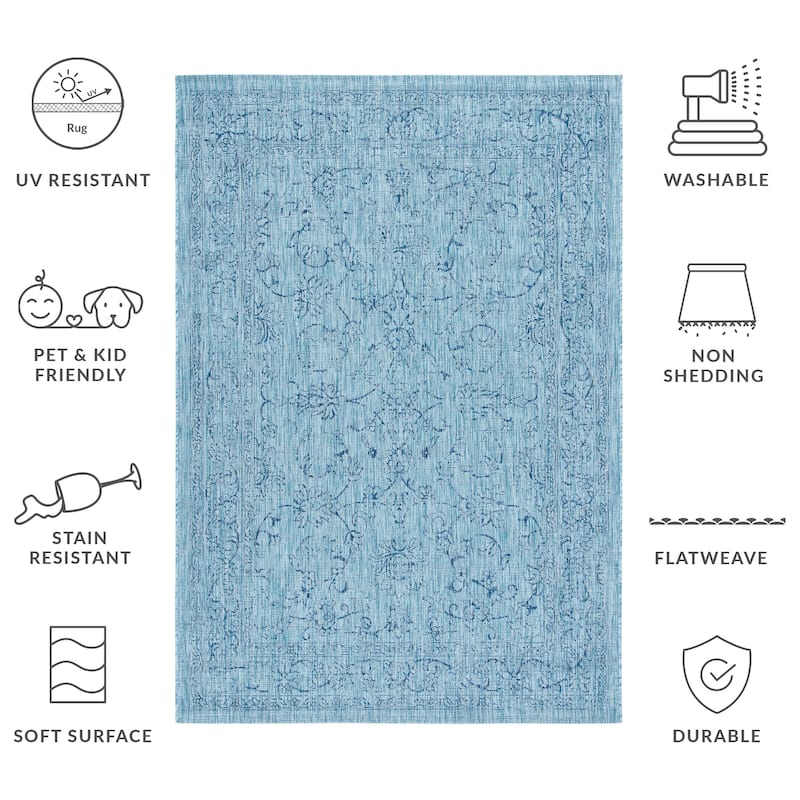 SAFAVIEH Courtyard Hasina Indoor /Outdoor Waterproof Patio Backyard Rug
