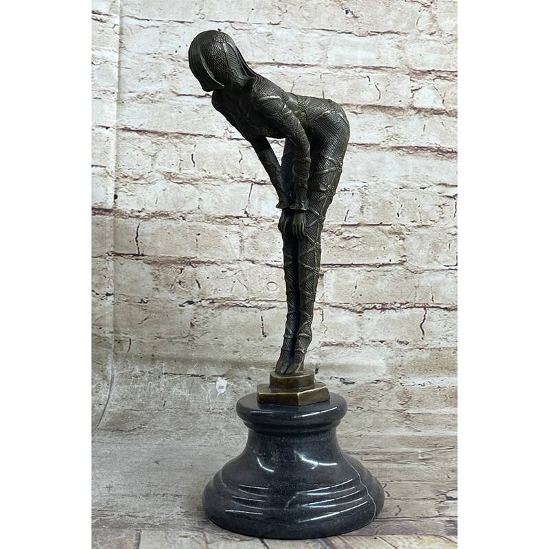 Signed~Chiparus~Alluring Woman In Seductive Pose Bronze Sculpture Statue Figure