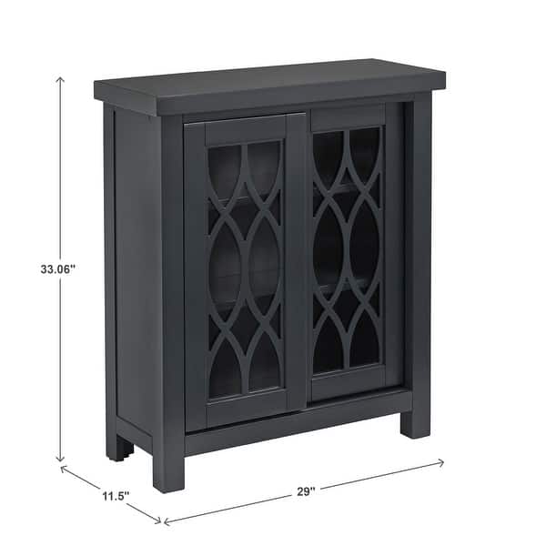 Glassell Geometric Glass Door Storage Cabinet with Adjustable Shelves by iNSPIRE Q Classic