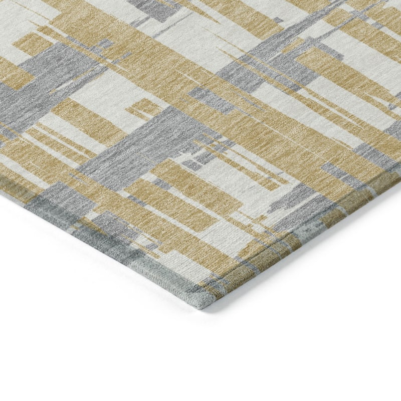 HomeRoots Striped Transitional Rectangle Outdoor Rug