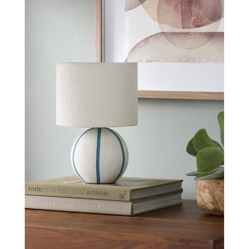 Livabliss Kinki Traditional Accent Table Lamp - 13"H x 8"W x 8"D - Aqua/Beige