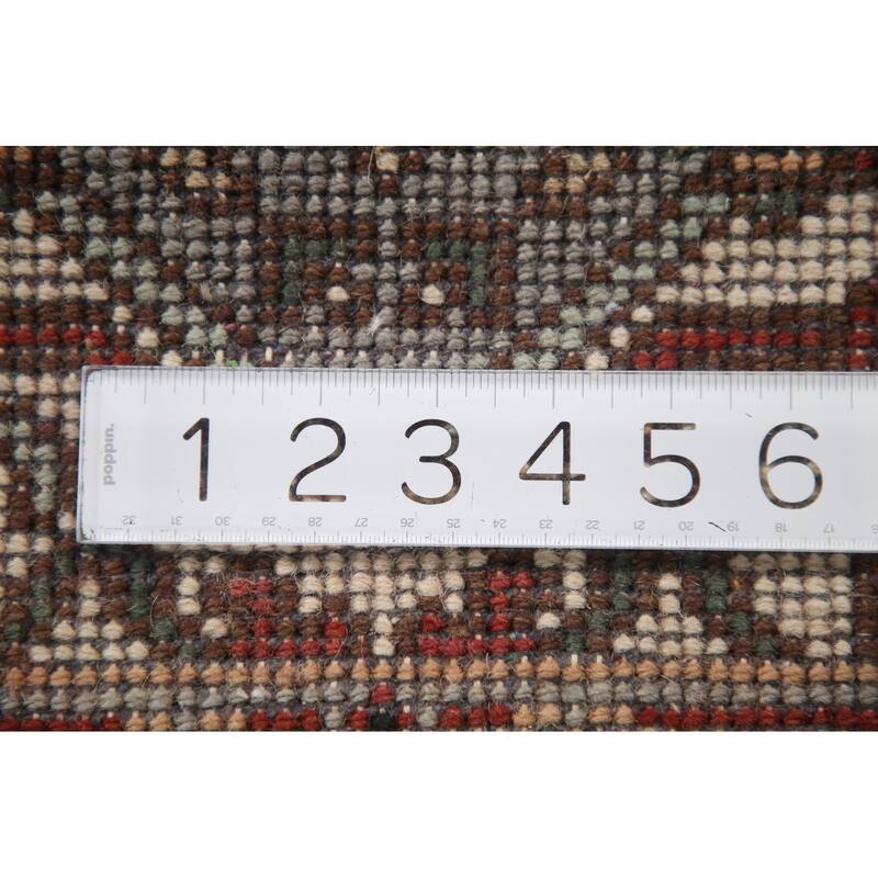 Hand Knotted Oriental 100% Wool Carpet Traditional Medallion Greys & Charcoal Heriz (serapi) Area Rug - 3' 0'' X 2' 0''