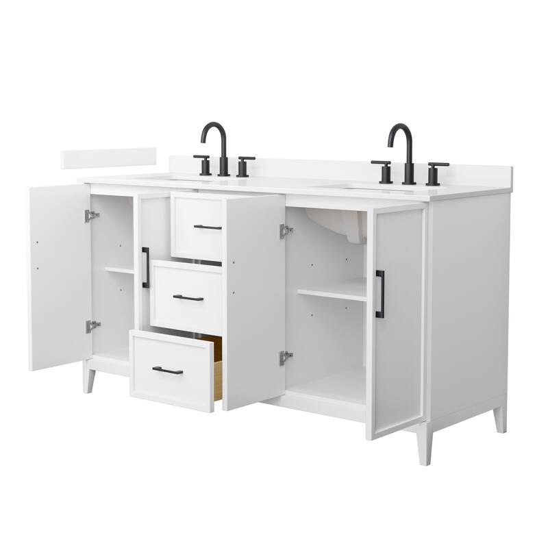 Wyndham Collection WCH717166D-QTZ-US3MXX Elan 66" Free Standing Double