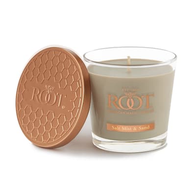 Root Candles Salt Mist & Sand Scented 6.3 oz Small Veriglass Jar