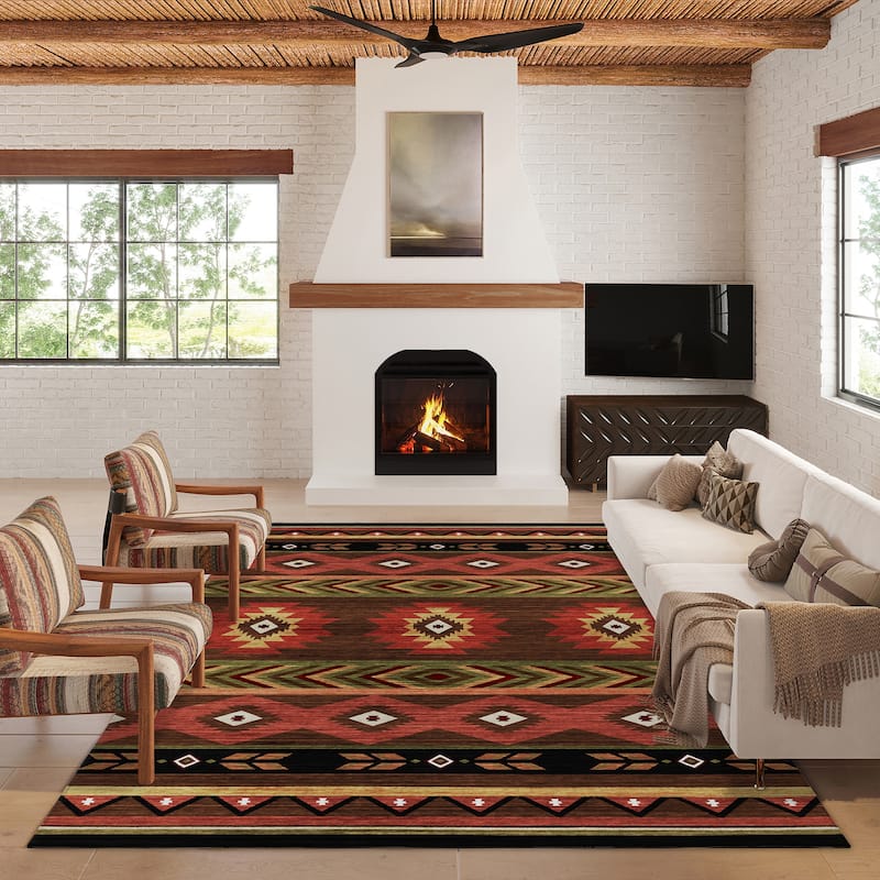 Indoor/ Outdoor Sonora Global Medallions Washable Rug
