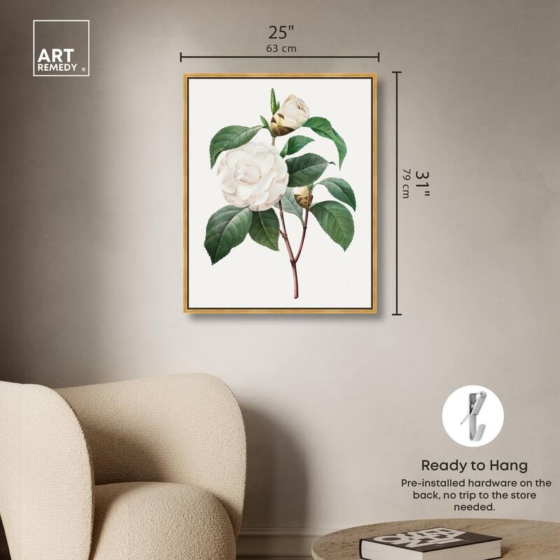 White Camellia Canvas by Art Remedy