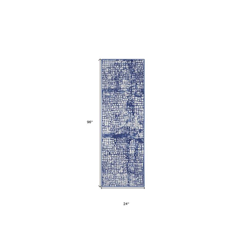 Power Loomed Distressed Abstract Modern Non Skid Stain Resistant Area Rug