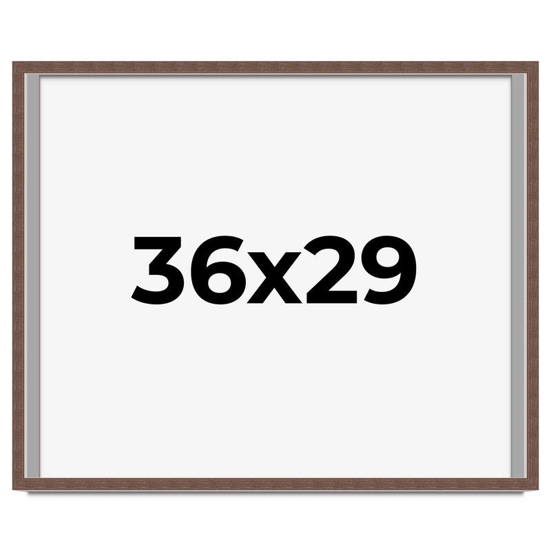 36x29 Shadow Box Frame Brown | 1.125 inches Deep Real Wood Rustic