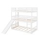 preview thumbnail 5 of 7, White Twin-over-Twin-over-Twin Triple Bunk Bed with Built-in Ladder and Slide, Guardrails