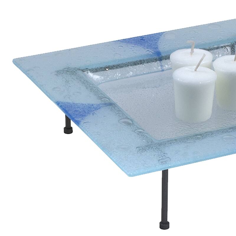 Springdale Lighting Blue Triangle Candle Holder in Blue Finish