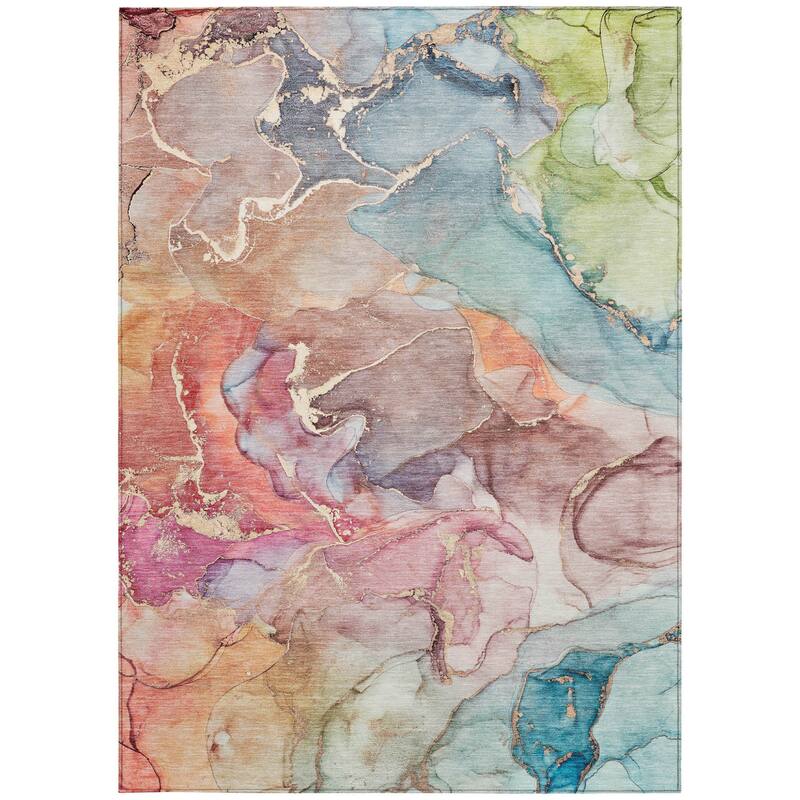 Dava Unique Abstract Weather Resistant Current & Stylish Outdoor Rug