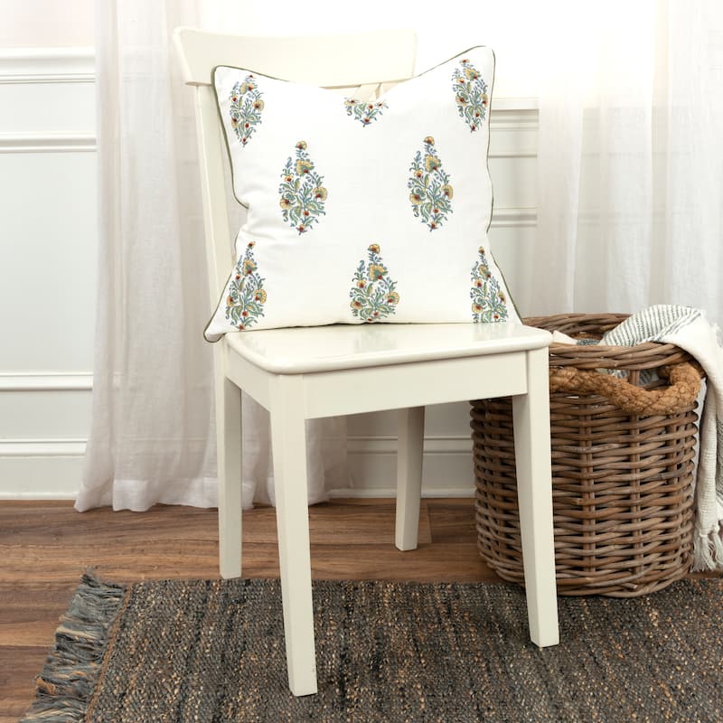 Rizzy Home Boho Floral Throw Pillow Cover