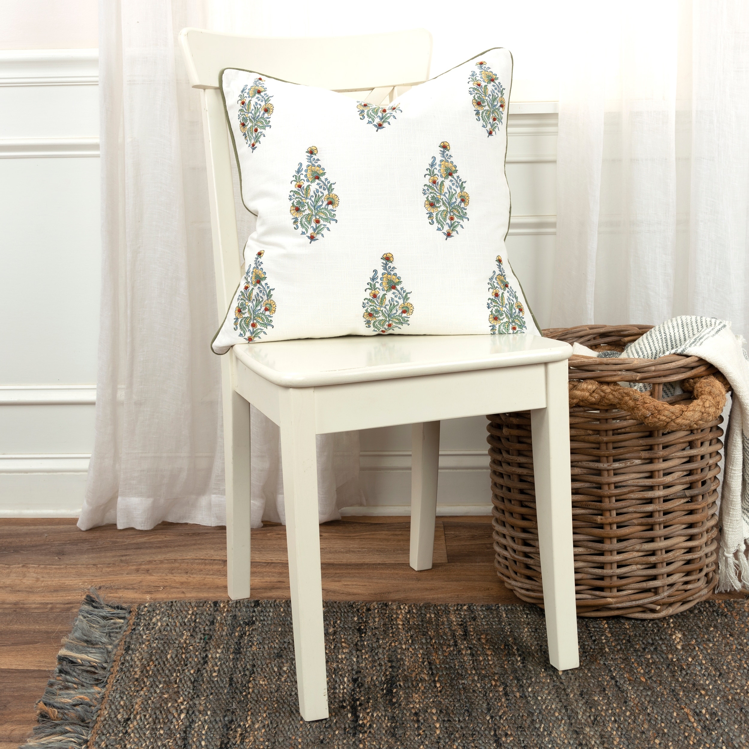 Rizzy Home Boho Floral Throw Pillow Cover