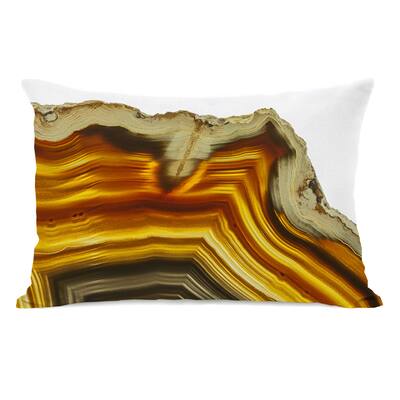 Geode Amber Gold - Yellow 14x20 Pillow by OBC