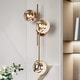 preview thumbnail 30 of 44, Bola Modern Gold 3-Light Chandelier Orb Glass Vanity Lights Wall Sconces Mercury brass gold