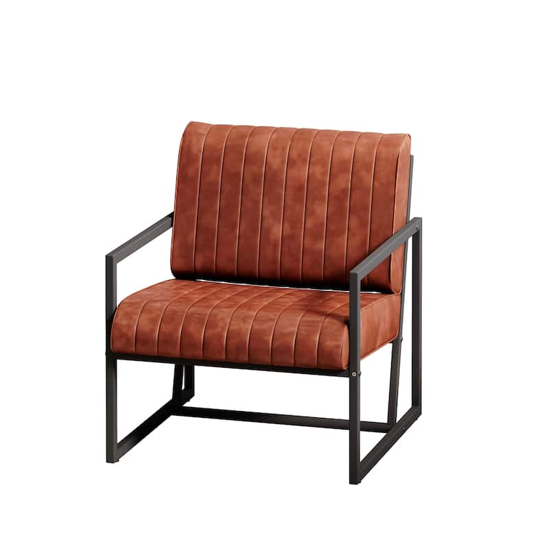 PU Leather Feature Armchair with Metal Frame