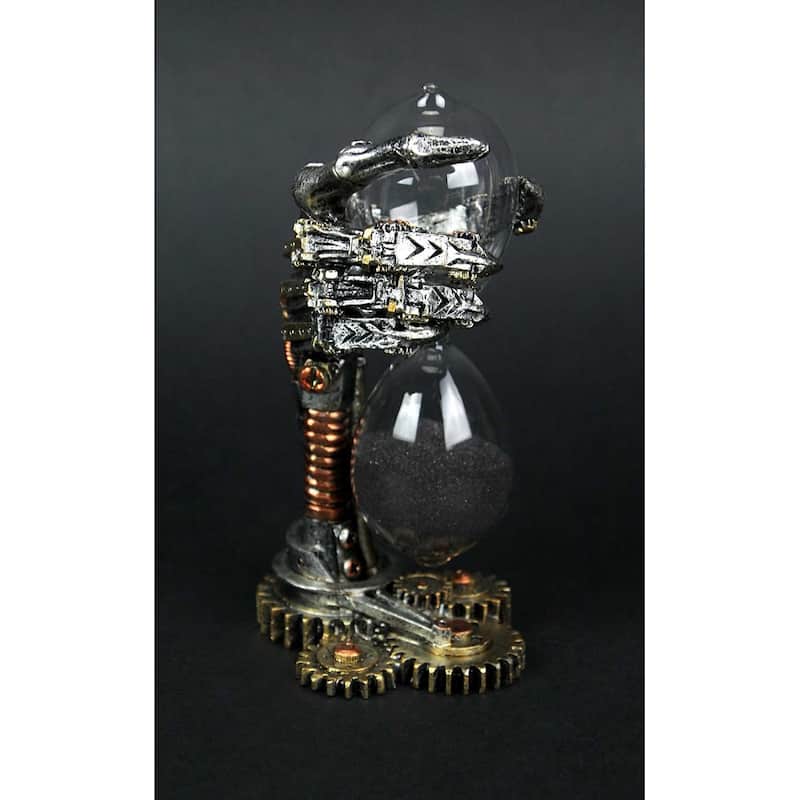 Creepy Steampunk Mechanical Skeleton Hand Hourglass Sand Timer - 6.25 X 3.25 X 2.75 inches