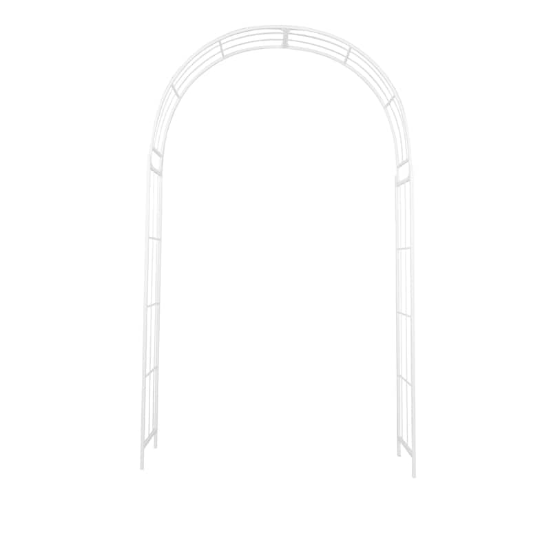 Metal Indoor Outdoor Arched Garden Arbor with Lattice Work Sides - Black or White - Roche River Decor