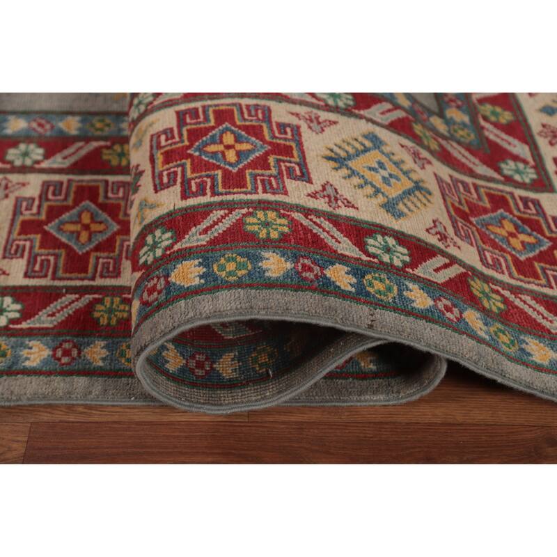 Traditional Kazak Area Rug Hand-Knotted Wool Carpet - 9'10" x 13'1"
