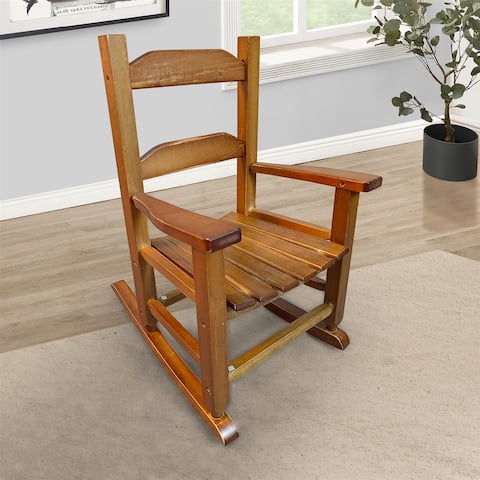 Childrens Rocking Chair Suitable for Kids Durable Populus Wood Oak