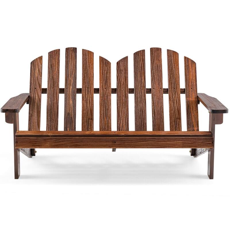 2-Person Outdoor Adirondack Chair with Slatted Seat - 22"x 20" x 35.5"