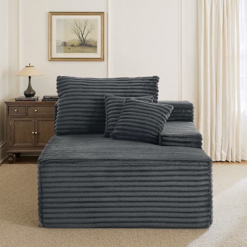 Upholstered Cloud Sectional Couch No Assembly Required L-Shape Chaise with Pillow